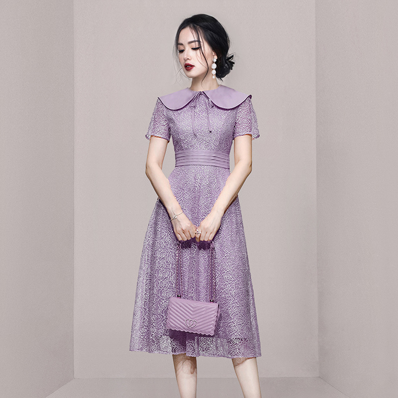 Summer Korean style slim short sleeve dress for women