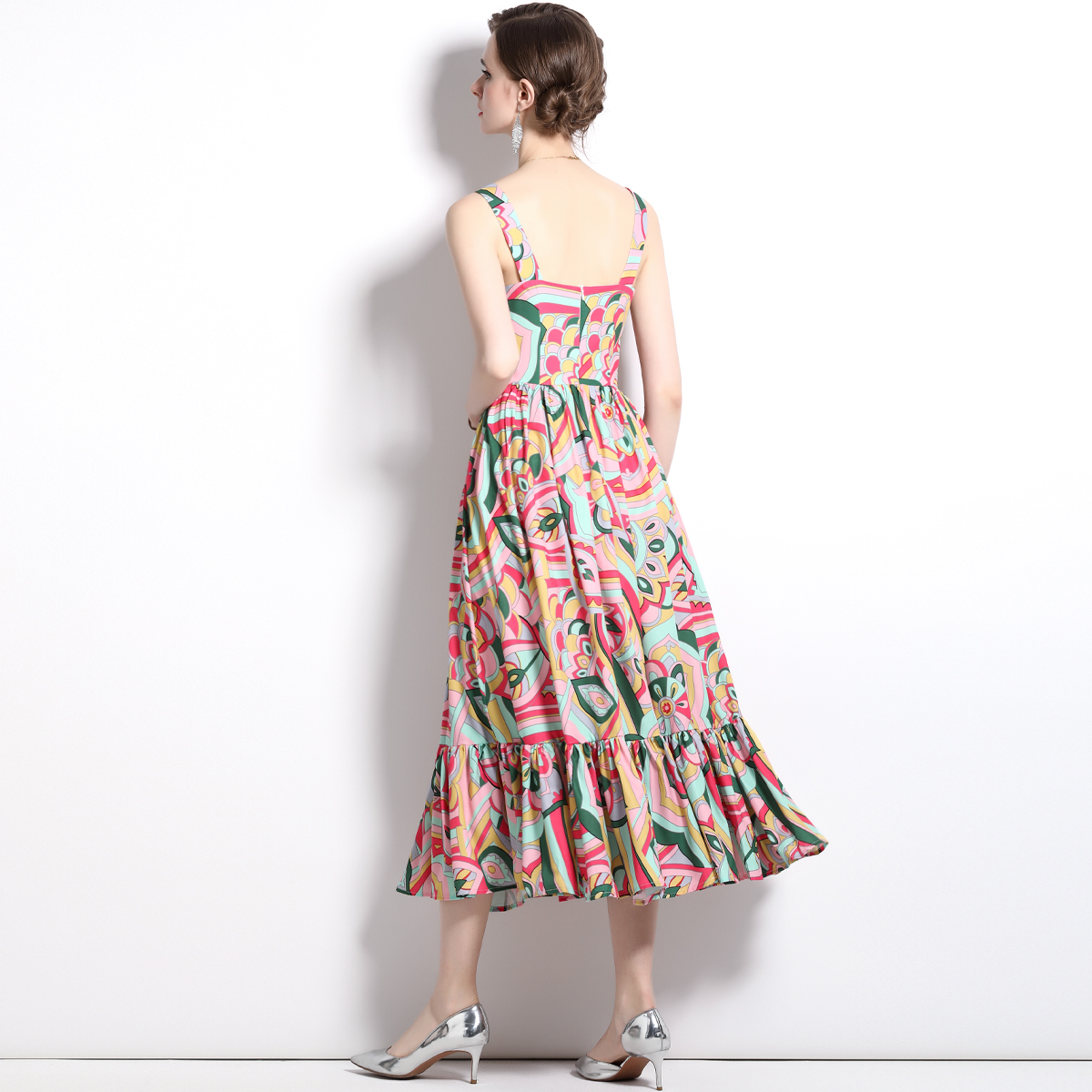 Catwalk slim long dress sling dress for women