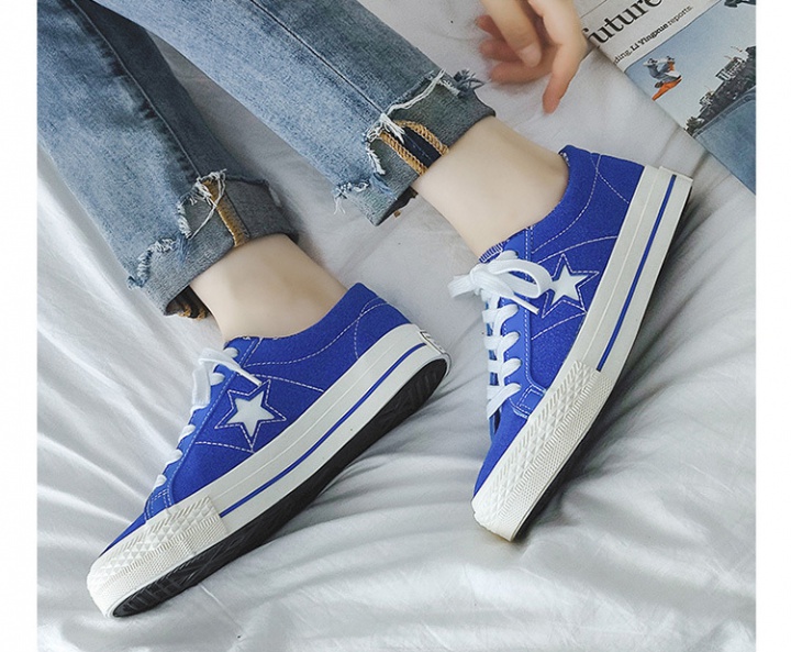 Korean style splice canvas shoes stars couples board shoes