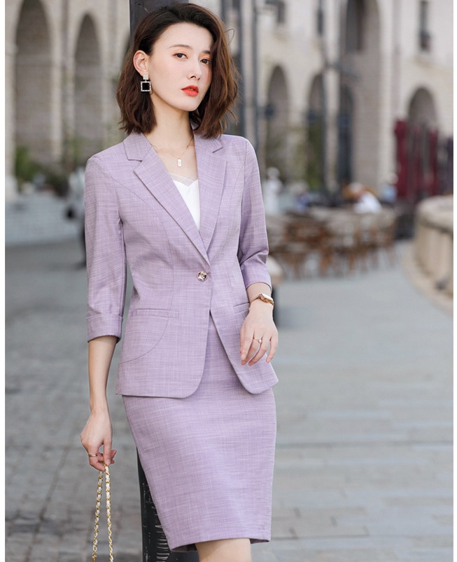 Short sleeve business suit skirt 2pcs set
