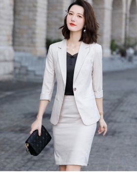Short sleeve business suit skirt 2pcs set