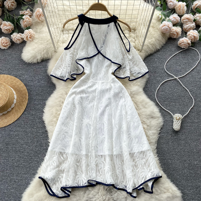 Lace summer beautiful white temperament dress