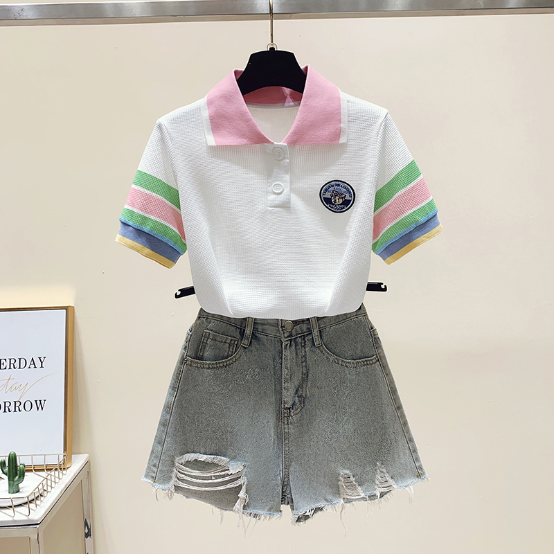 Korean style short tops summer T-shirt for women