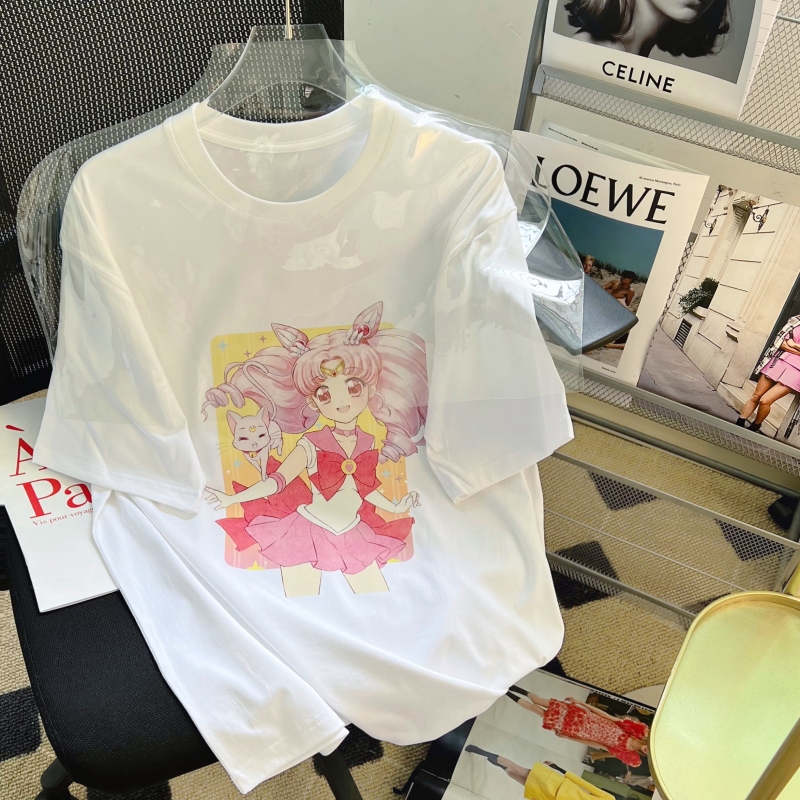 Pure cotton T-shirt printing tops for women