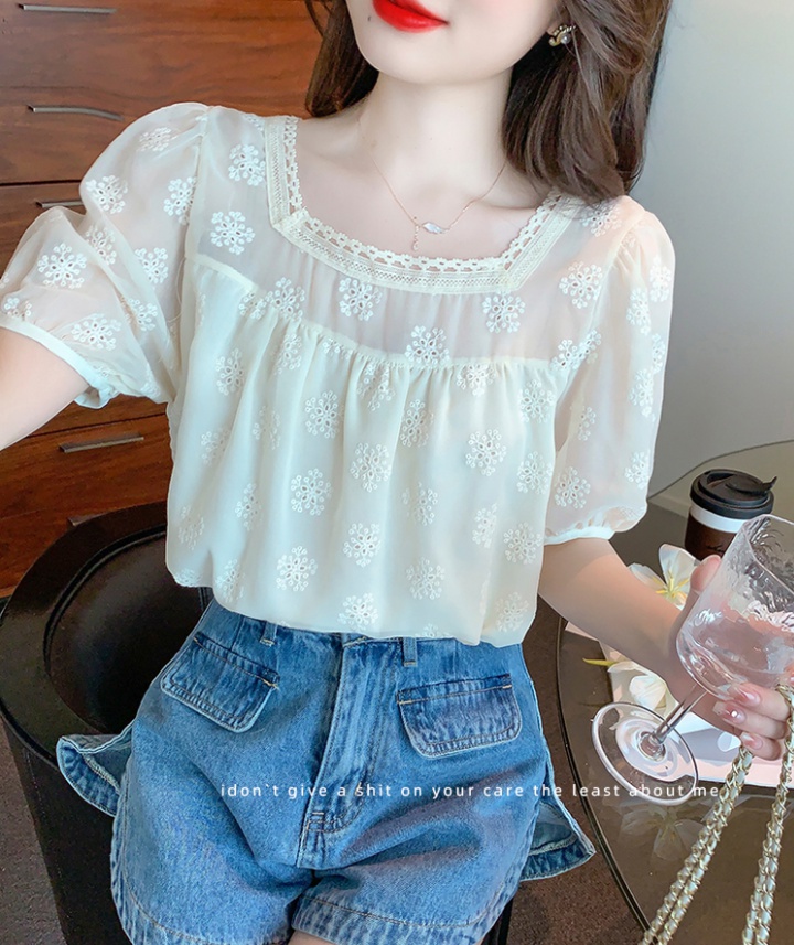 All-match short sleeve doll shirt Korean style shirt for women