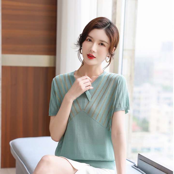 Ice silk fashion T-shirt short sleeve tops for women