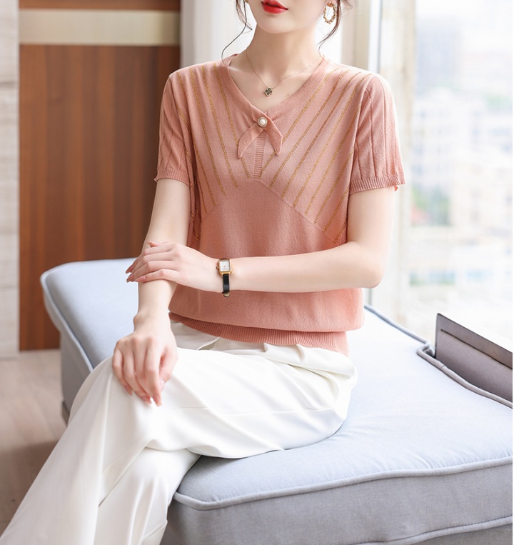 Ice silk fashion T-shirt short sleeve tops for women