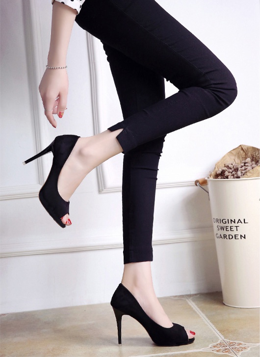 Fish mouth all-match platform pointed shoes for women