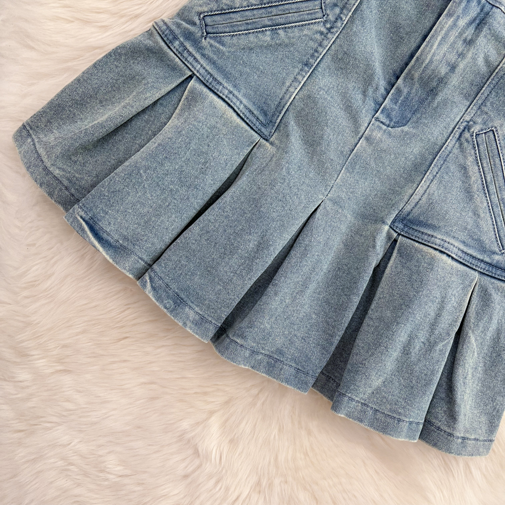 Fashion spicegirl skirt high waist vest 2pcs set for women