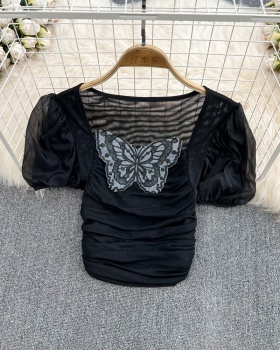 Summer tops fold chiffon shirt for women
