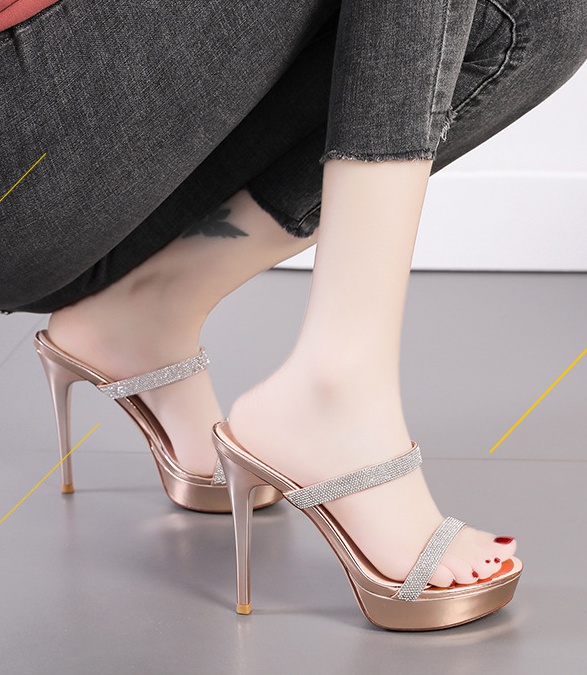 High-heeled slippers European style sandals for women