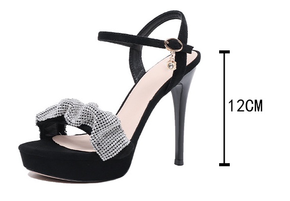 Fine-root rhinestone sandals sexy high-heeled shoes