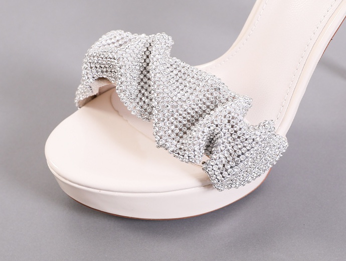 Fine-root rhinestone sandals sexy high-heeled shoes
