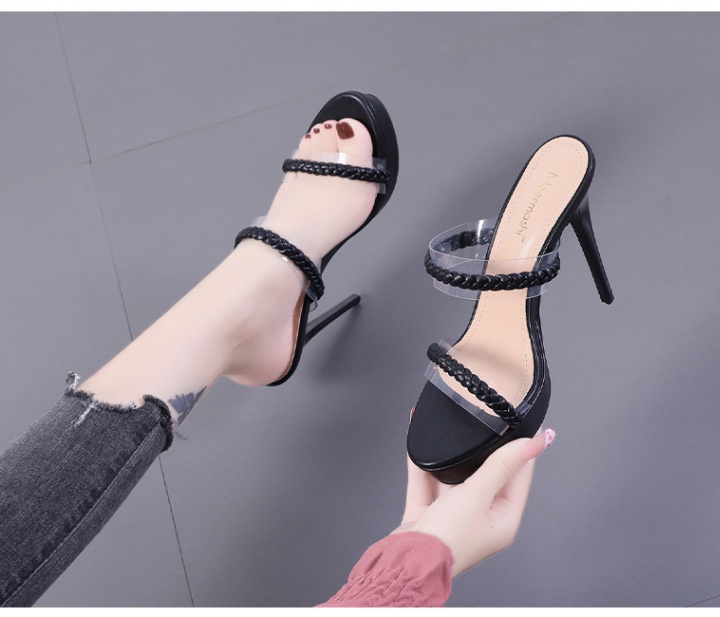 High-heeled summer slippers all-match platform for women
