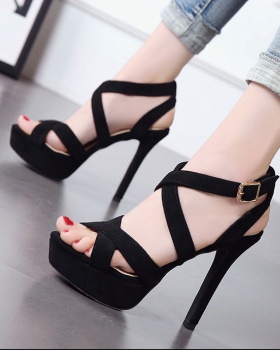 Fashion fine-root sandals bandage high-heeled shoes
