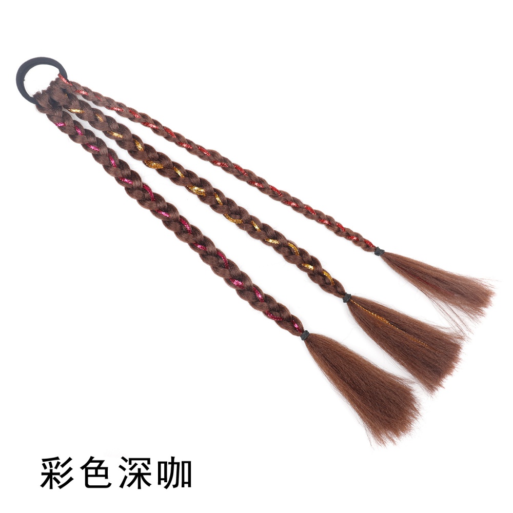 Colors horsetail wig European style braid
