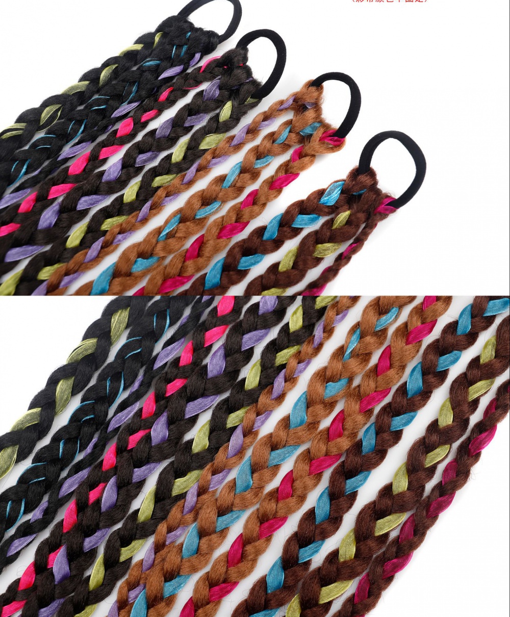 Colors horsetail wig European style braid