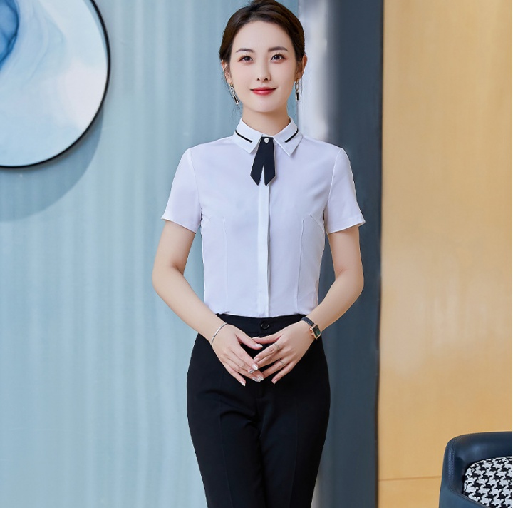 Short sleeve shirt gray business suit for women