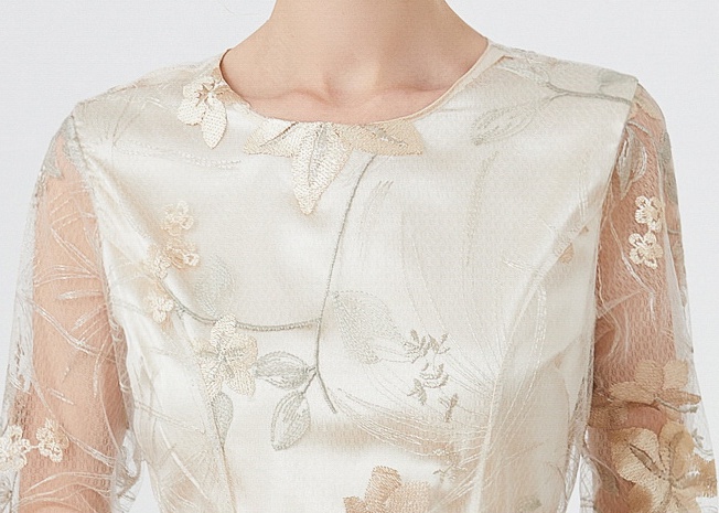 France style summer slim gauze embroidery lady dress