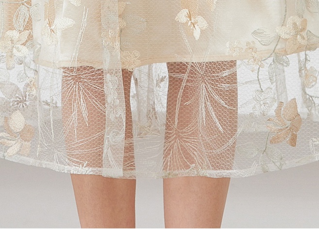 France style summer slim gauze embroidery lady dress