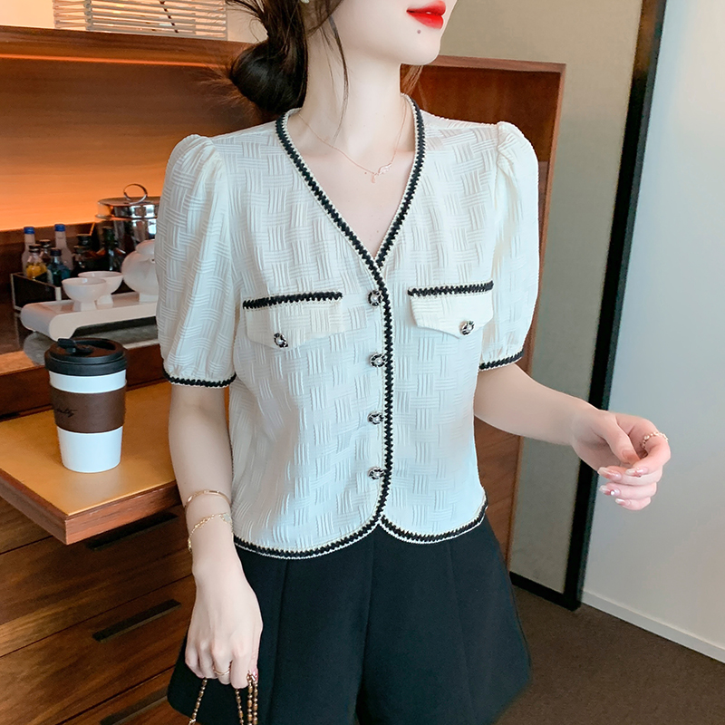 Short sleeve all-match shirts Korean style tops for women