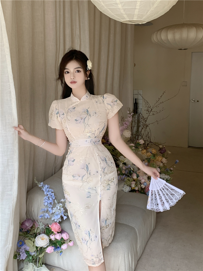 Retro summer cheongsam light temperament dress