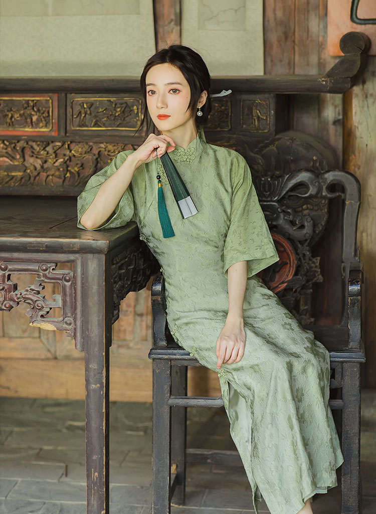 Maiden jacquard cheongsam brocade summer dress