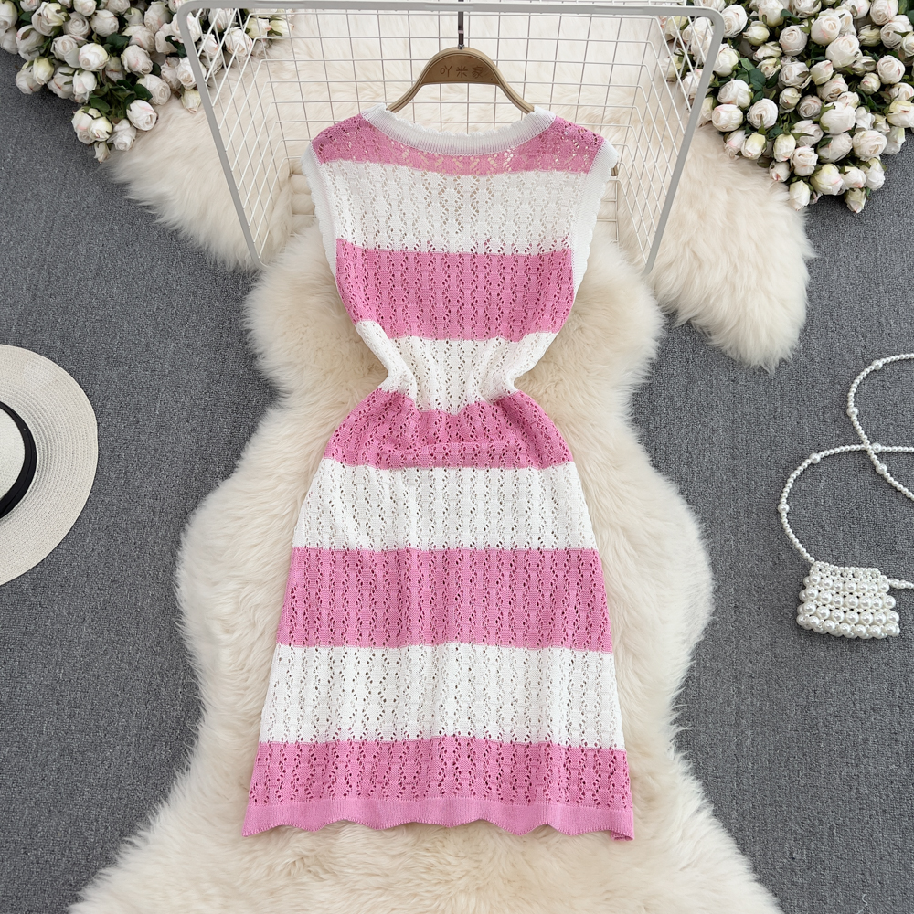 V-neck sleeveless dress crochet dress for women