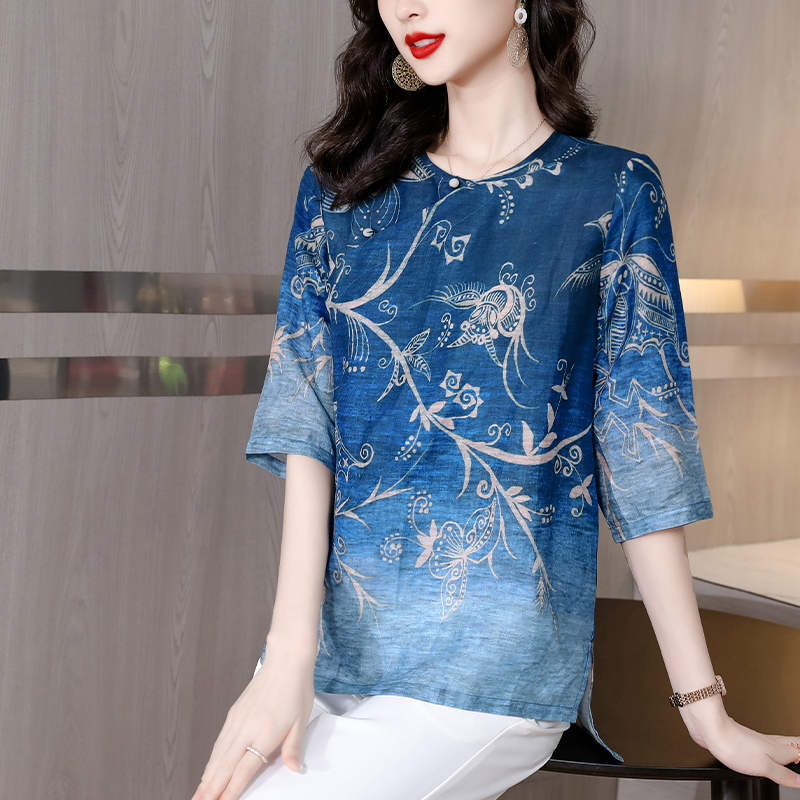 Hanging with retro art tops summer Chinese style shirt