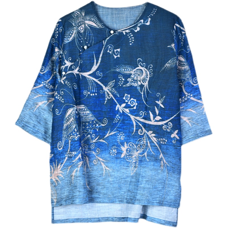 Hanging with retro art tops summer Chinese style shirt