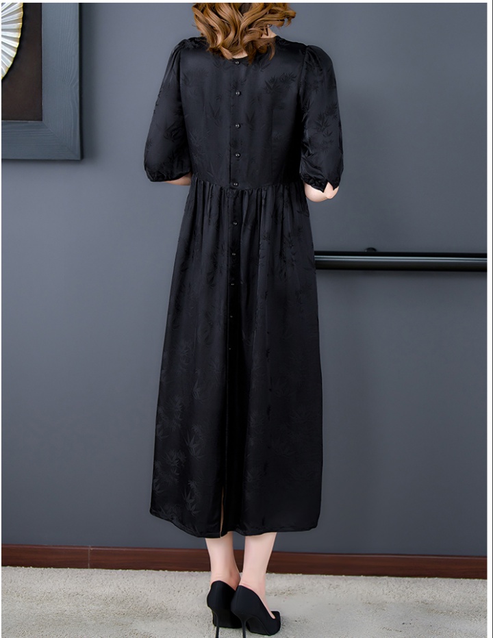 Jacquard Western style retro silk temperament dress for women