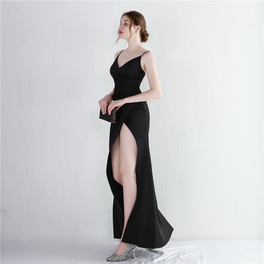 Split mermaid sling dress slim model formal dress
