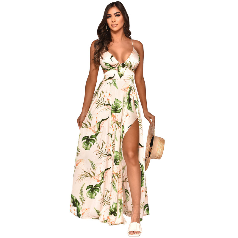 Large yard summer sexy European style printing dress for women