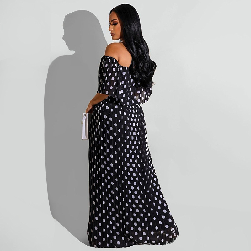 Printing polka dot fashion large yard dress for women