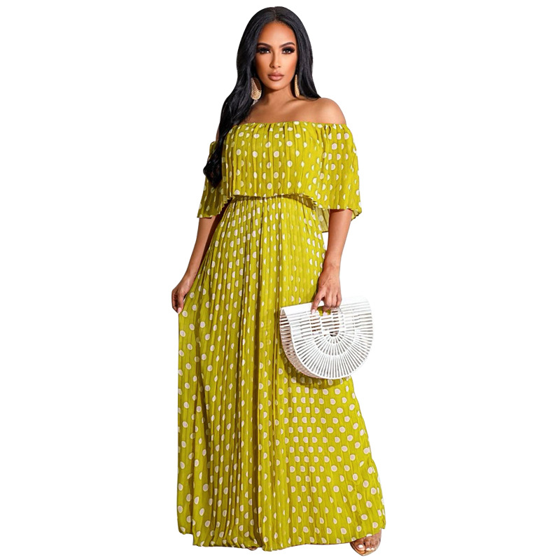 Printing polka dot fashion large yard dress for women