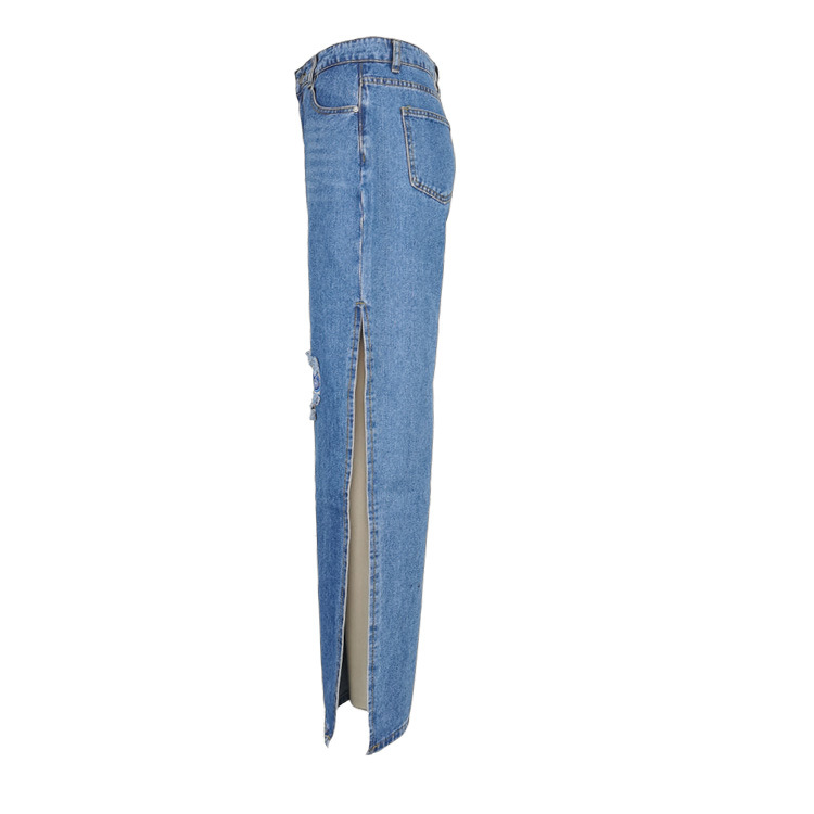 Patch split holes European style fashion jeans