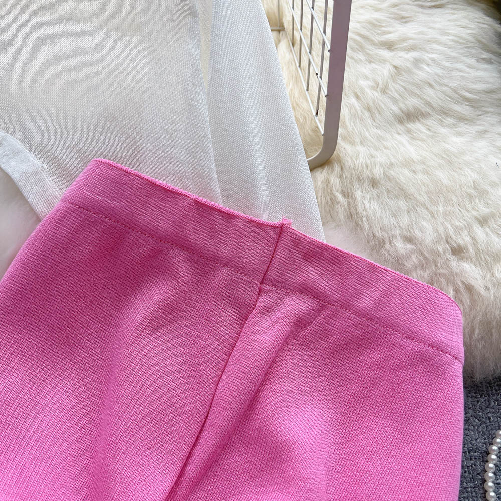 Summer fiber short skirt sling high waist jumpsuit