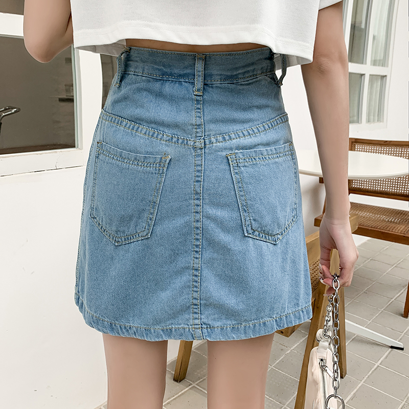 Summer denim skirt high waist slim culottes for women