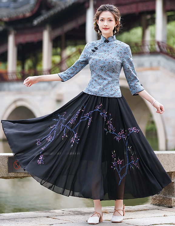 Classical Han clothing skirt hand-painted tops a set