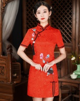 Temperament short sleeve elegant Chinese style cheongsam