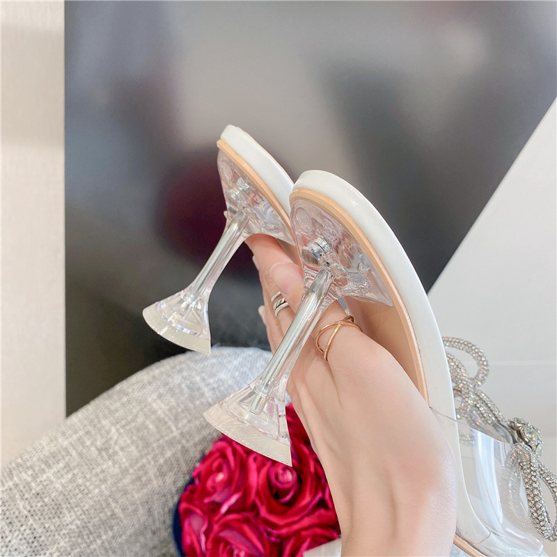 Rhinestone slippers high-heeled shoes for women