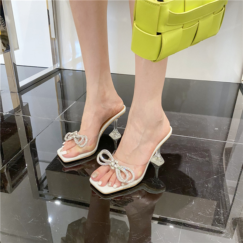 Rhinestone slippers high-heeled shoes for women