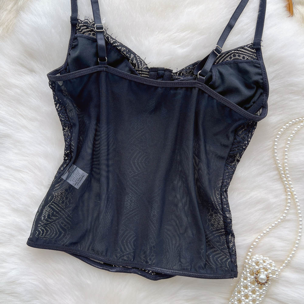 Lace bottoming vest short wears outside tops for women