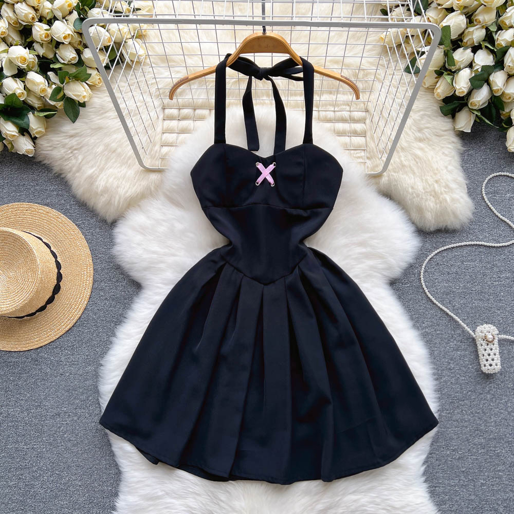 Pleated pinched waist T-back strapless dress for women