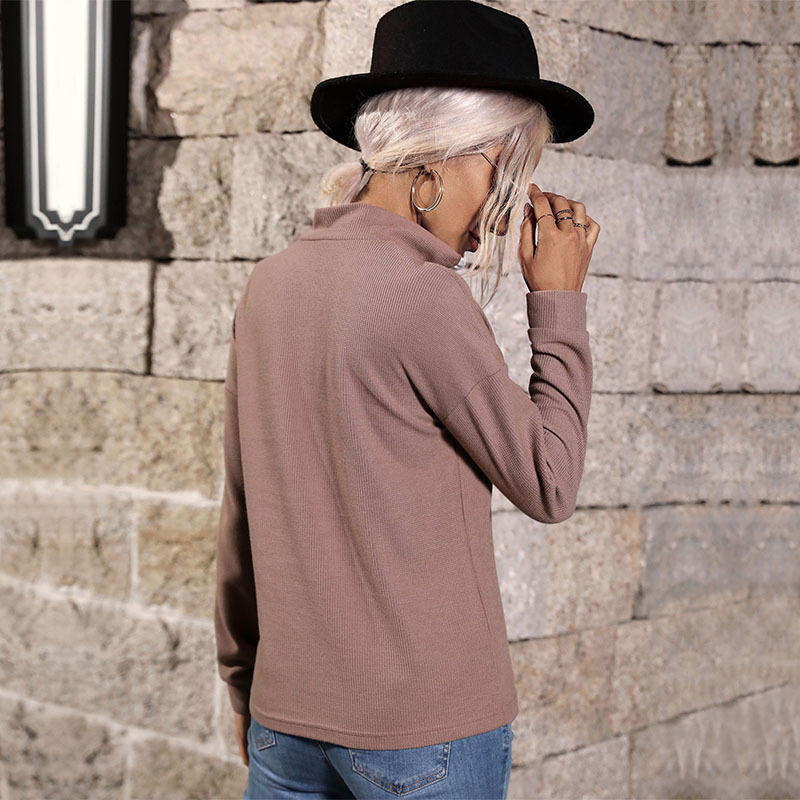 Autumn long sleeve sweater zip European style tops
