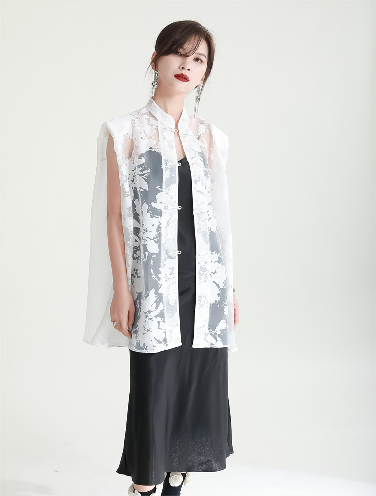 Frenum summer tops long perspective shirt for women