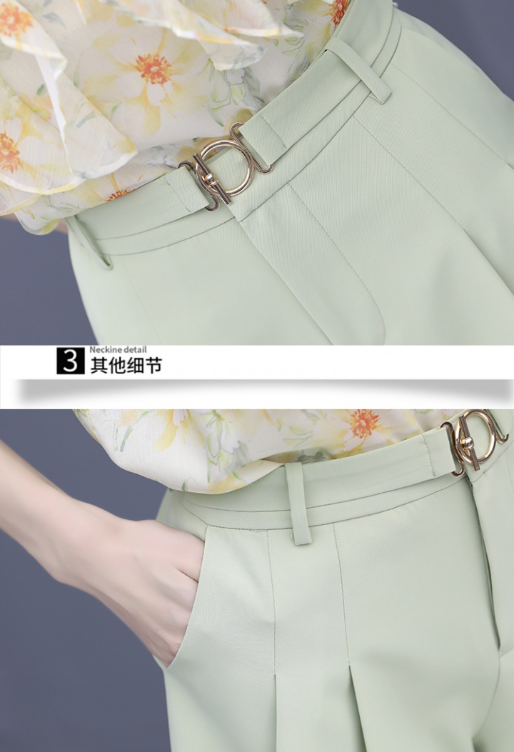 Printing fashion tops Casual shorts 2pcs set for women