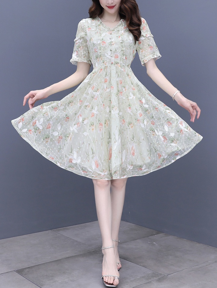 Lady summer fashionable chiffon floral slim sweet dress