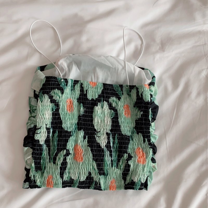 Sling summer wrapped chest tops navel flowers vest for women