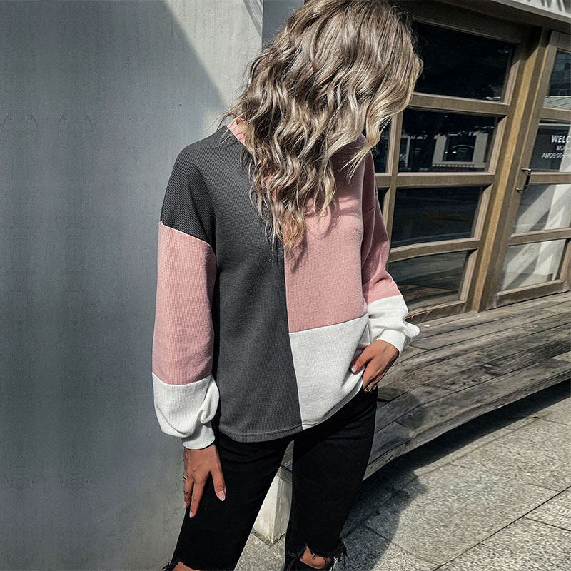 Long sleeve sweater mixed colors tops for women